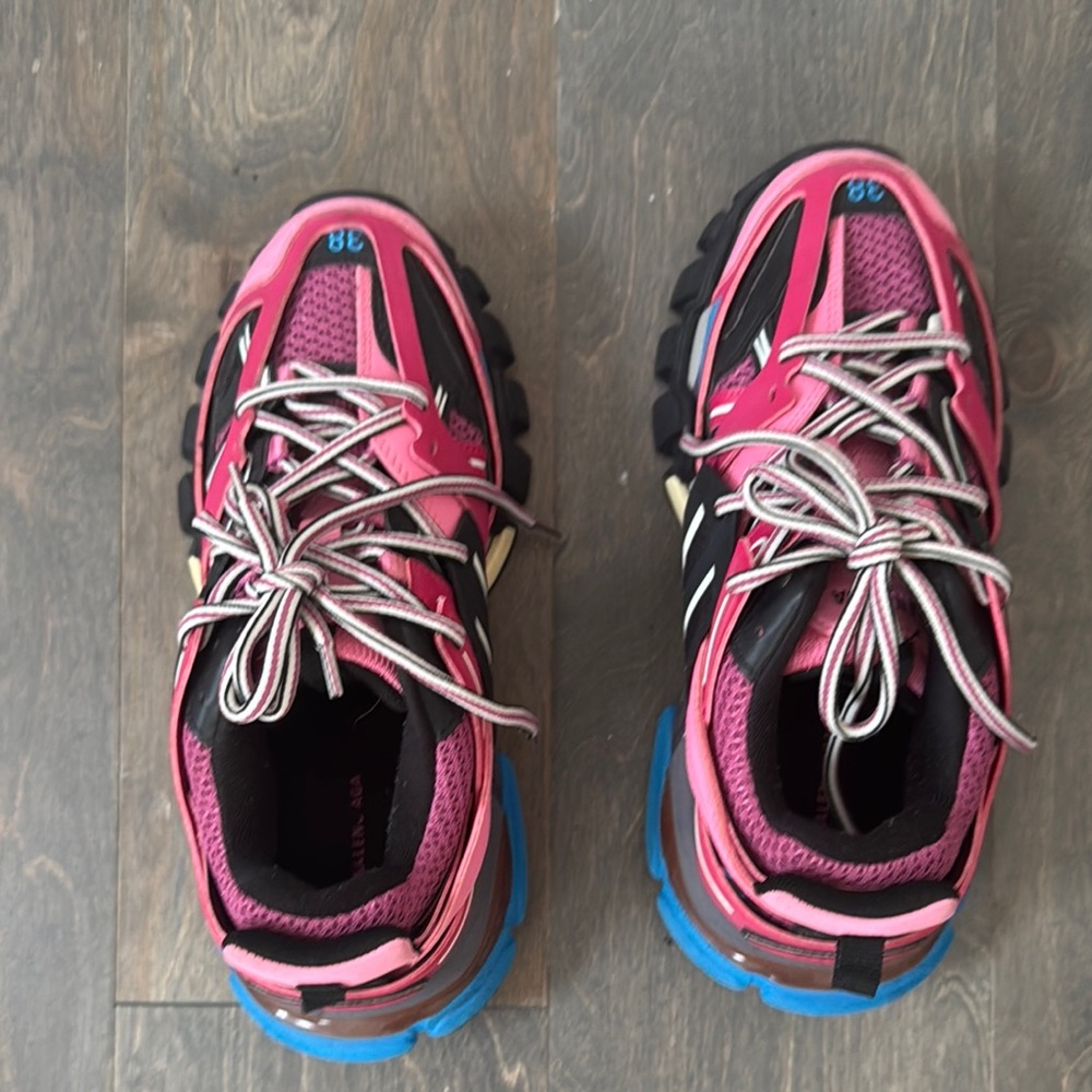 Balenciaga Pink and Blue Sneakers.